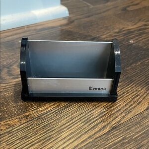 Kantek Black and Silver Business Card Desk Organizer